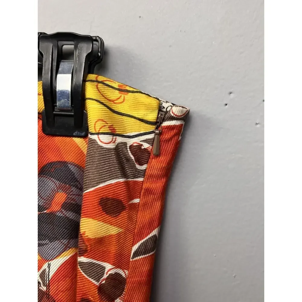 Madison‎ Hill Skirt Womens 12 Wool Blend Floral Bold Colorful Modest Side zip
